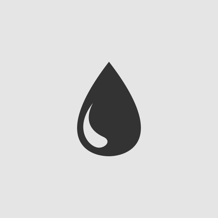 Drop icon flat. Black pictogram on grey background. Vector illustration symbolのイラスト素材