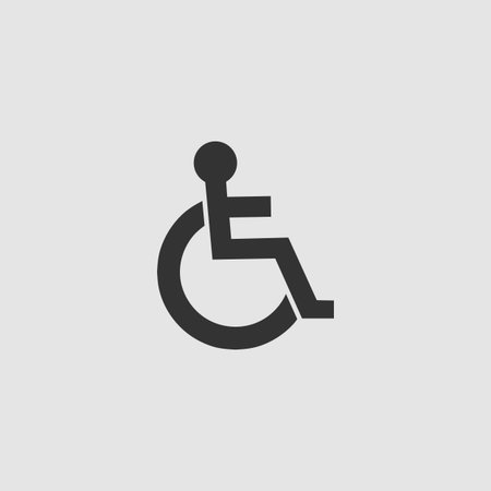 Disabled icon flat. Black pictogram on grey background. Vector illustration symbolのイラスト素材