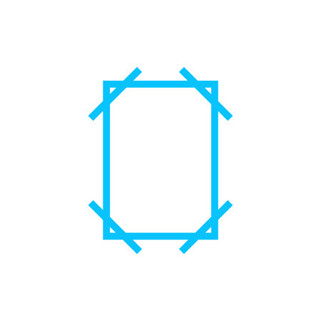 Frame icon flat. Blue pictogram on white background. Vector illustration symbol