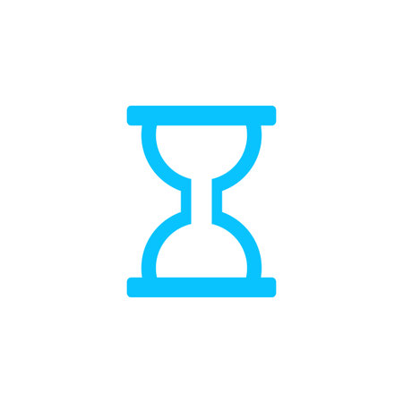 Hourglass icon flat. Blue pictogram on white background. Vector illustration symbol