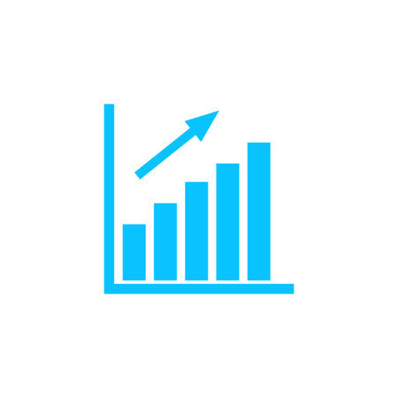 Graph chart icon flat. Blue pictogram on white background. Vector illustration symbolのイラスト素材