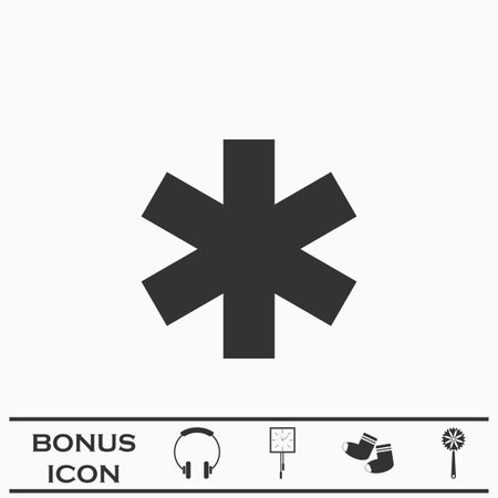medical icon flat. Black icon on white background. Vector illustration symbol and bonus buttonのイラスト素材