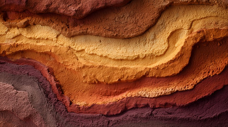 Organic clay color palette with natural pigment layers in warm beige and terracotta tones.の素材