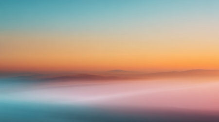 Soft gradient motion mist abstract with orange and blue pastel tones.の素材