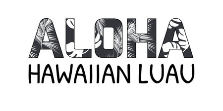 Aloha Hawaii lettering. Aloha T-Shirt design. Best creative design for poster, flyer, presentation. Vector background.のイラスト素材