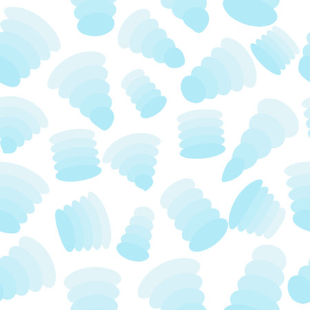 Blue abstract seamless pattern with shapes. Vector texture with different geometrical figures.のイラスト素材