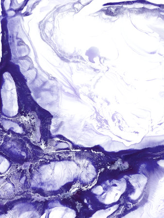 Abstract art painting in very peri violet colors, creative hand painted background, acrylic painting, marble texture, liquid artwork, abstract ocean. Modern art. Contemporary art.の写真素材