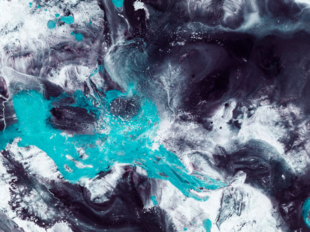 Abstract creative art painting with blue colors, acrylic hand painted marble texture, abstract ocean. Modern art. contemporary art.の写真素材