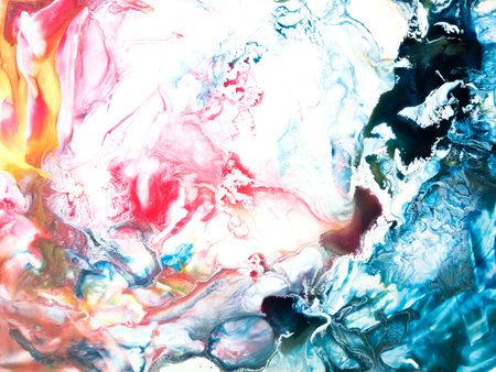 Blue and pink abstract painting, creative hand painted background, marble texture, abstract ocean, acrylic painting on canvas. Modern art. contemporary art.の写真素材