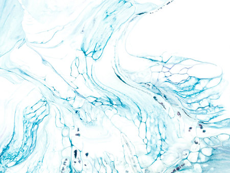 abstract painting. Blue wave creative, hand painted background, marble texture, abstract ocean, acrylic painting on canvas. Modern art. contemporary art.の写真素材