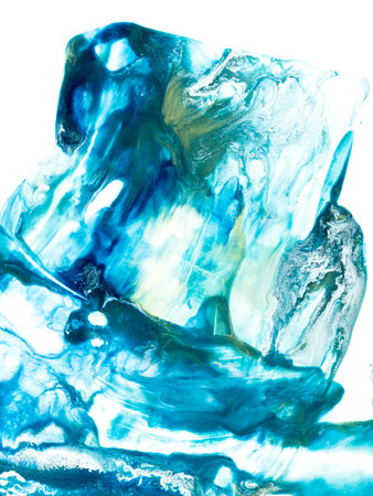 Abstract blue fantastic creative hand painted background, brush texture, acrylic painting. Modern art. contemporary art.の写真素材
