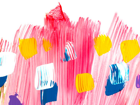 Multicolor artwork, creative abstract hand painted background, brush texture, acrylic painting on canvas. Modern art. contemporary art.の写真素材