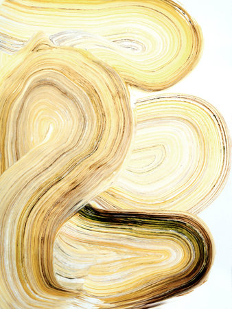 Abstract artwork, yellow creative hand painted background, brush texture, acrylic painting. Modern...