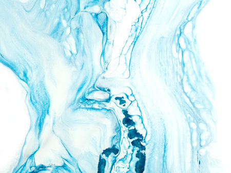 Blue wave, creative abstract hand painted background, brush texture, abstract ocean, acrylic...