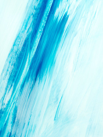 Blue brush texture, art creative abstract hand painted background with copy space, acrylic painting on canvas. Modern art. contemporary art.の写真素材