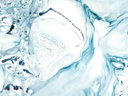 Blue wave, creative abstract hand painted background, marble texture, abstract ocean, acrylic painting on canvas. Modern art. contemporary art.の写真素材