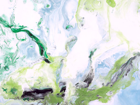 Abstract background of acrylic paint in blue tones. liquid marble texture.