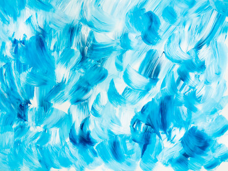 Blue abstract painting, art creative hand painted background, brush texture, abstract ocean, acrylic painting on canvas. Modern art. contemporary art.の写真素材