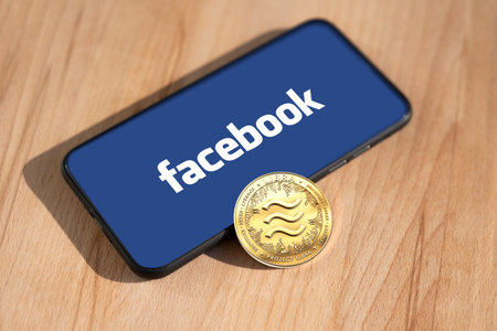 WROCLAW, POLAND - JUNE 19th, 2019: Facebook announces Libra cryptocurrency. Libra coin concept. - Imageのeditorial素材