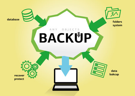 Backup blank for web, site, advertising, banner, poster, board and print. Data protection and safe workの写真素材