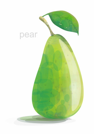 green pear low poly vector. polygonal illustration on a white backgroundのイラスト素材