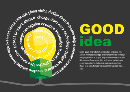 Creative light bulb idea abstract infographic, Inspiration concept modern design template workflow layout, diagram, step up options, Vector illustrationのイラスト素材