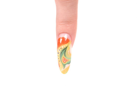 Beautiful manicure on female handsの写真素材