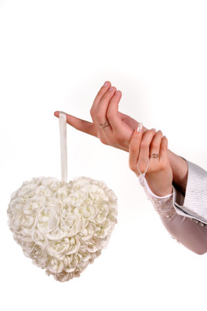 Bride and groom hands の写真素材