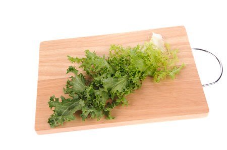 green salad on the cutting board