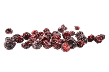 Sweet fresh raspberry fruit with green leaf