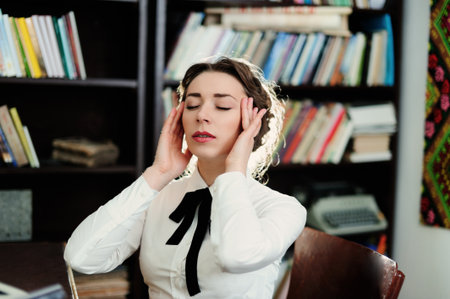 A young woman in the library 
