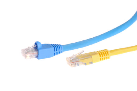 computer network cables isolated on white background 