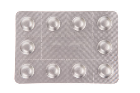 Pills in blister packs isolated on white background 