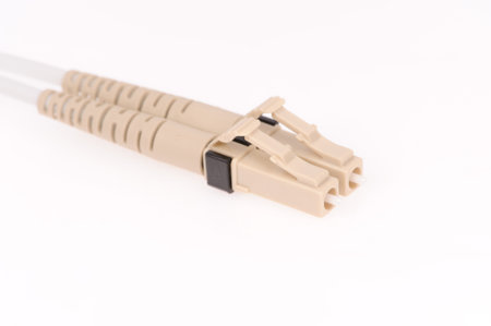 Fiber optic cables isolated on grey background