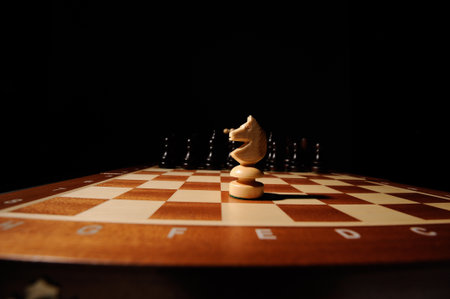 wooden chess pieces with chess desk