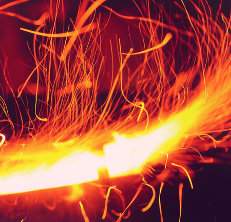 Fire sparks on a black background