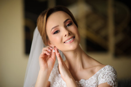 Morning preparation of the brideの写真素材