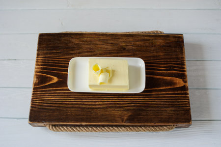 piece of butter on a deskの写真素材