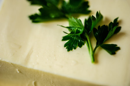 piece of butter on a deskの写真素材