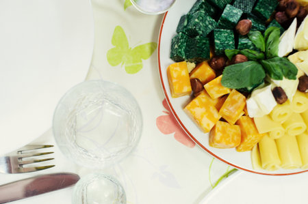 snack table served in restaurantの写真素材