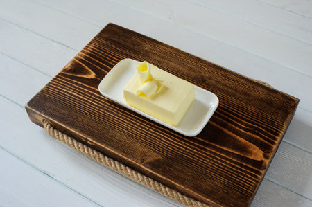 piece of butter on a deskの写真素材