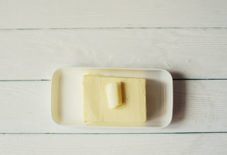 piece of butter on a deskの写真素材