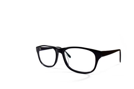 Black Glasses Eye Isolated on white backgroundの写真素材