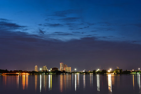 Scenic Khon Kaen Province Thailand in Twilight Timeの写真素材