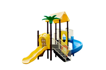 colorful playground full set for children on isolateの写真素材
