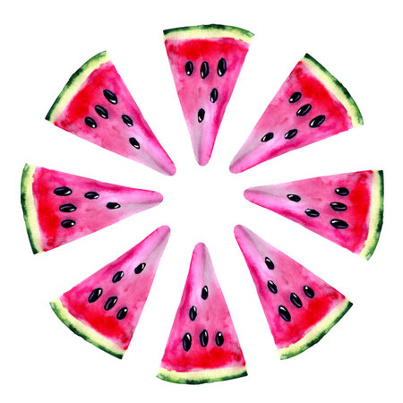 Watercolor watermelon. Design of print, label, menu, cafe, advertising banner poster wallpaper...