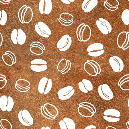 Seamless pattern with coffee beans pattern.  graphics for the design , backgrounds, wallpapers, advertising, menus, packaging, wrappers cafesの写真素材