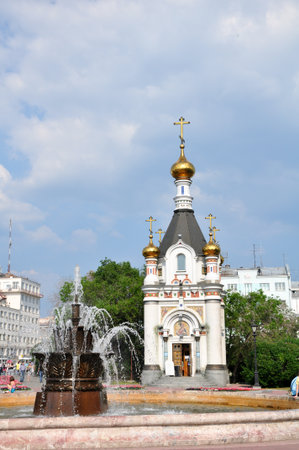 religion temple orthodoxy Russia city building skyのeditorial素材