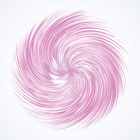 Artistic bright pink violet flare spike drawing shape design. Optical illusion lilac fuzz prickly ray line form. Art modern creative style. Lavender color motley spiky star symbol on white text spaceのイラスト素材