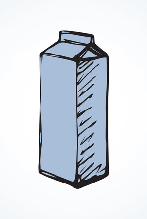 Sale blank closed recycle liter jar pak mockup on light label space for text. Outline black ink hand drawn eco cow menu store diet buy logo pictogram design in retro art doodle style. Close up viewのイラスト素材